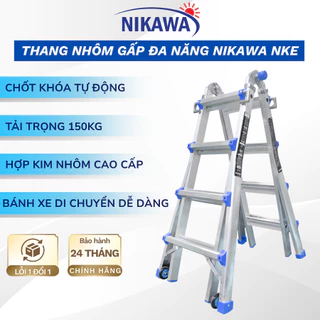 Thang nhôm NIKAWA NKE-44 rút lồng đa năng, hợp kim nhôm, tải trọng 150kg, bảo hành 24 tháng
