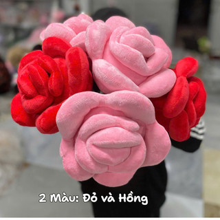 Hoa Hồng Nhồi Bông Size Mini 40cm 2 Màu Pastel, Cứng Cáp, Vải Miniso 2 Chiều Nhồi Bông Xịn, An Toàn, Vải Bền Màu