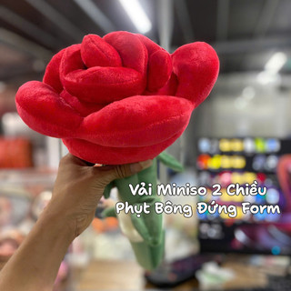 Hoa Hồng Nhồi Bông Size Mini 40cm 2 Màu Pastel, Cứng Cáp, Vải Miniso 2 Chiều Nhồi Bông Xịn, An Toàn, Vải Bền Màu