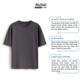 Áo Thun Tay Ngắn Nam Nhãn Trang Trí  Form Boxy - Routine 10F25TSS034