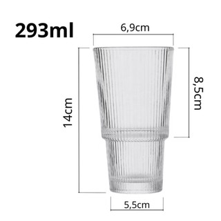 Ly Thuỷ Tinh, Cốc Thuỷ Tinh 2 Tầng Sọc Dọc Hãng Deli Cao Cấp Có 3 Size
