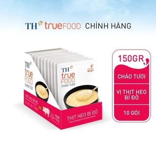 [LIVESTREAM] Hộp 10 gói cháo tươi thịt heo bí đỏ TH true FOOD 150 g (150 g x10 gói)