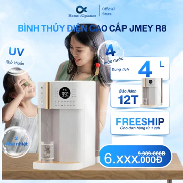 [ĐỜI MỚI NHẤT] Bình thủy điện Jmey R8 , Máy lọc nước 4L màng lọc PCRC 4IN1 đo chất lượng nước, khử khuẩn tia UV