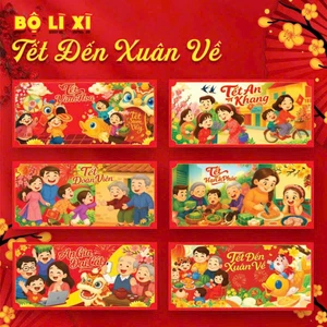 Bao Lì Xì Cái Tết Gia Đình Đoàn Viên Sum Vầy Như Ý Sum Túc Năm 2026 C150 Cán Bóng Đẹp BỐ KHỦNG LONG