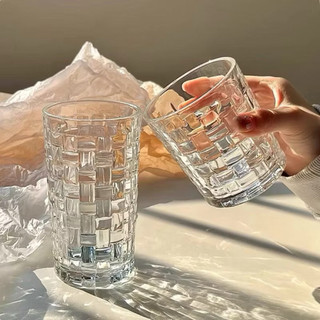 Ly Thuỷ Tinh, Cốc Thuỷ Tinh Hoạ Tiết Kẻ Caro Dung Tích 300ml Và 350ml Chịu Nhiệt Tốt