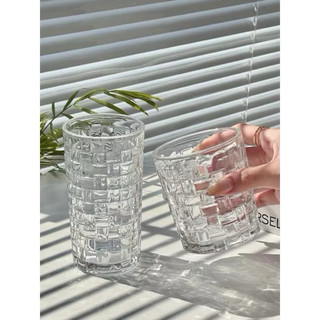 Ly Thuỷ Tinh, Cốc Thuỷ Tinh Hoạ Tiết Kẻ Caro Dung Tích 300ml Và 350ml Chịu Nhiệt Tốt