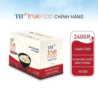 [LIVESTREAM] Hộp 10 gói cháo tươi nhung hươu nấm hương TH true FOOD 240 gr (240 gr x 10 gói)