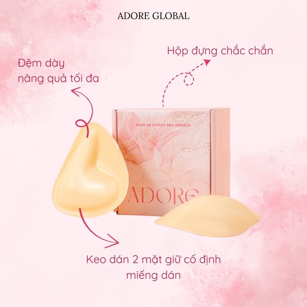 Miếng Dán Ngực Tam Giác Dày 3cm Hai Mặt Keo Nâng Đẩy Tạo Khe Ngực Tự Nhiên ADORE