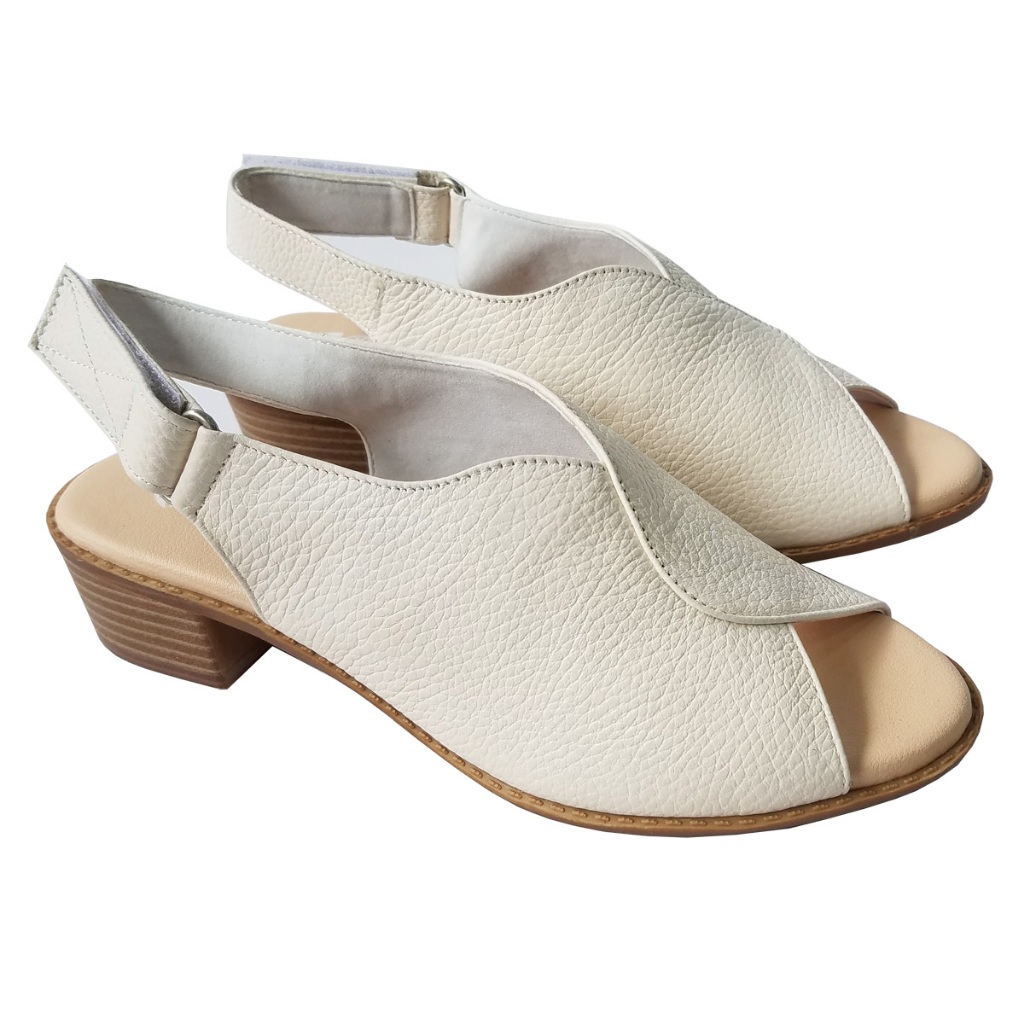 Giày sandal cao gót nữ da bò thật BIGGBEN cao 5 phân HKD1003
