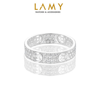 Nhẫn bạc nam nữ LAMY Nhẫn Kim tiền đính đá Lovely Ring 8267
