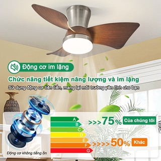 【COD】Quạt trần cổ ngắn 70cm Quạt trần đèn phòng ngủ,phòng khách 3 màu Chế độ ánh sáng