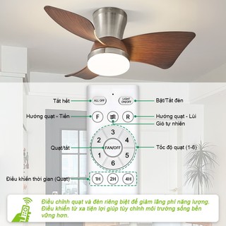 【COD】Quạt trần cổ ngắn 70cm Quạt trần đèn phòng ngủ,phòng khách 3 màu Chế độ ánh sáng