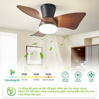 【COD】Quạt trần cổ ngắn 70cm Quạt trần đèn phòng ngủ,phòng khách 3 màu Chế độ ánh sáng