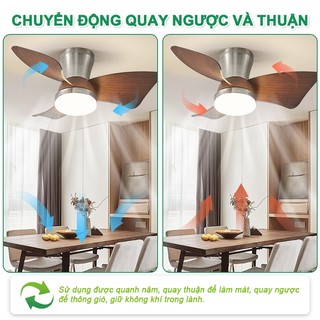 【COD】Quạt trần cổ ngắn 70cm Quạt trần đèn phòng ngủ,phòng khách 3 màu Chế độ ánh sáng