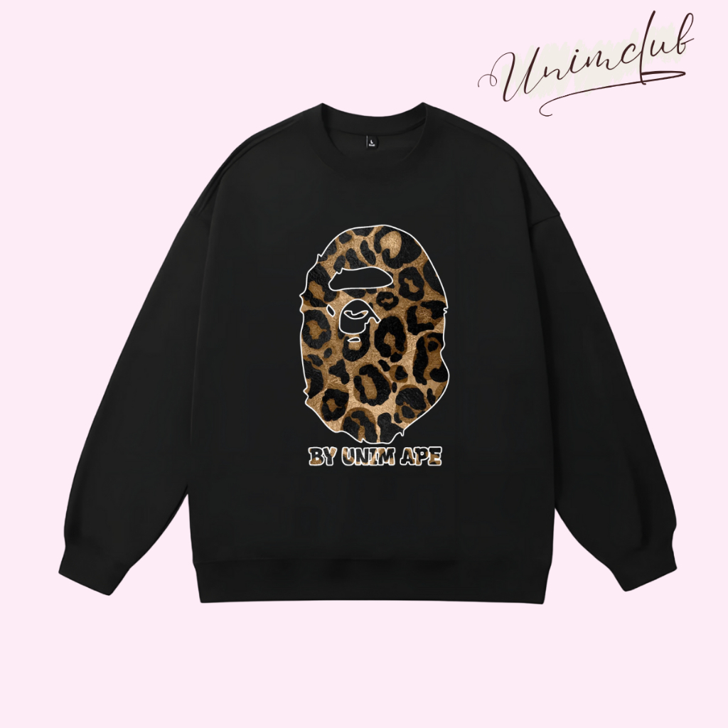 Áo Sweater Bape Unim Ape Chất Liệu Nỉ Chân Cua Cao Cấp Không Xù Form Dáng Rộng Châu Âu