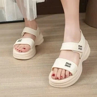 [Peinn] [HÀNG ĐẸP QC]Dép sandal MIN quai ngang nữ chất PU đế cao 5cm đi nhẹ chân hàng loại 1_MINA