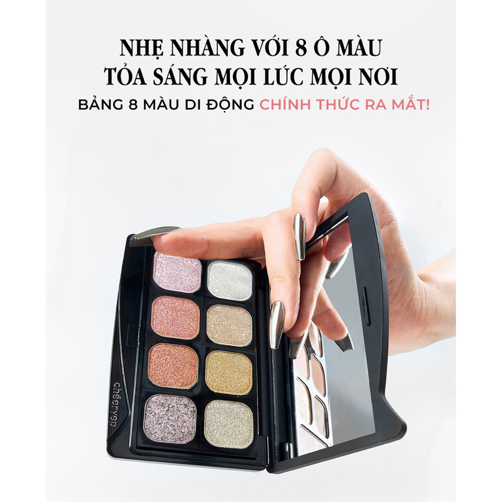 Bảng Phấn Mắt Cheeryep Galaxy Festival – 8 Ô Nhũ – Glitter – Ánh Kim Cực Bắt Sáng – Makeup Đi Tiệc / Chụp Hình