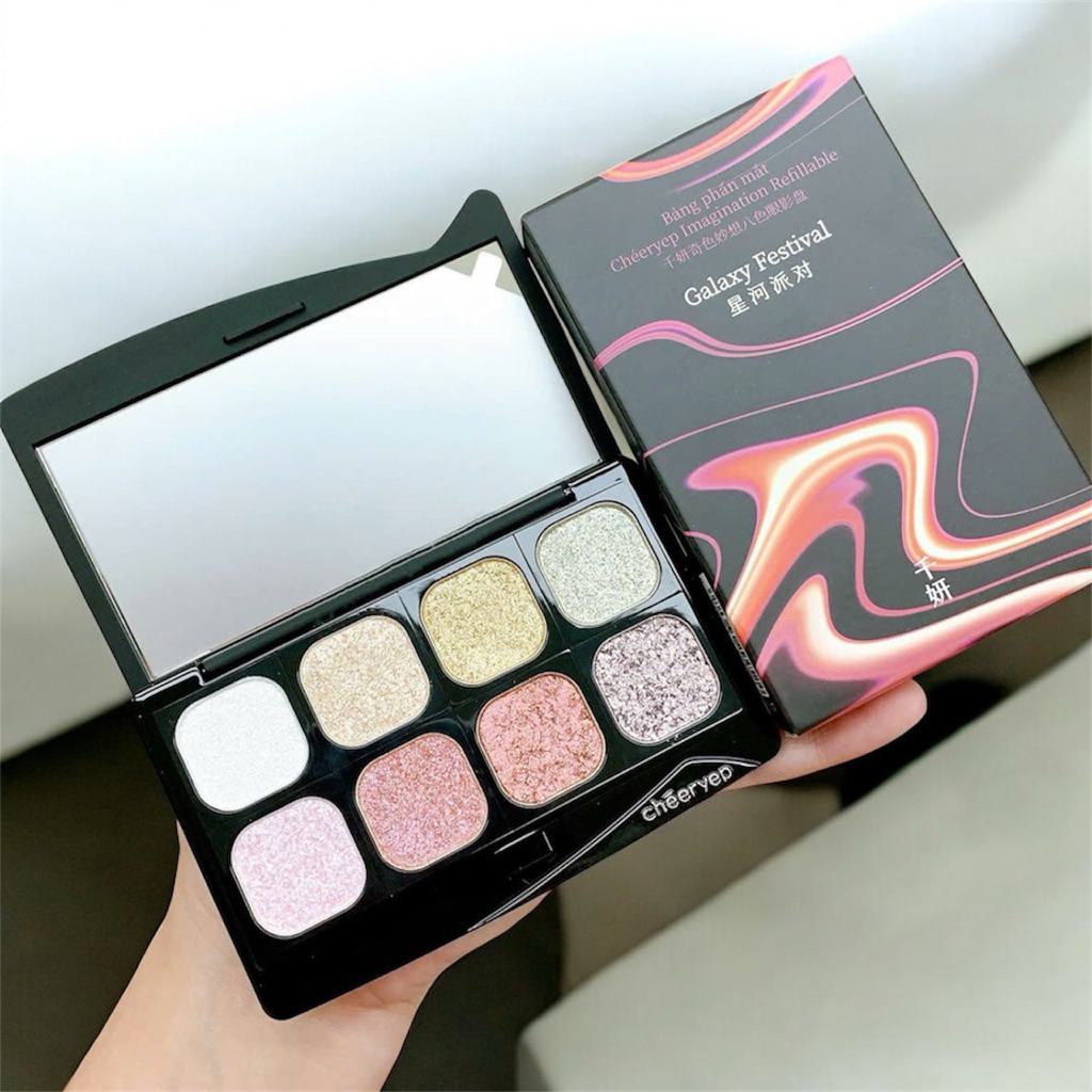Bảng Phấn Mắt Cheeryep Galaxy Festival – 8 Ô Nhũ – Glitter – Ánh Kim Cực Bắt Sáng – Makeup Đi Tiệc / Chụp Hình