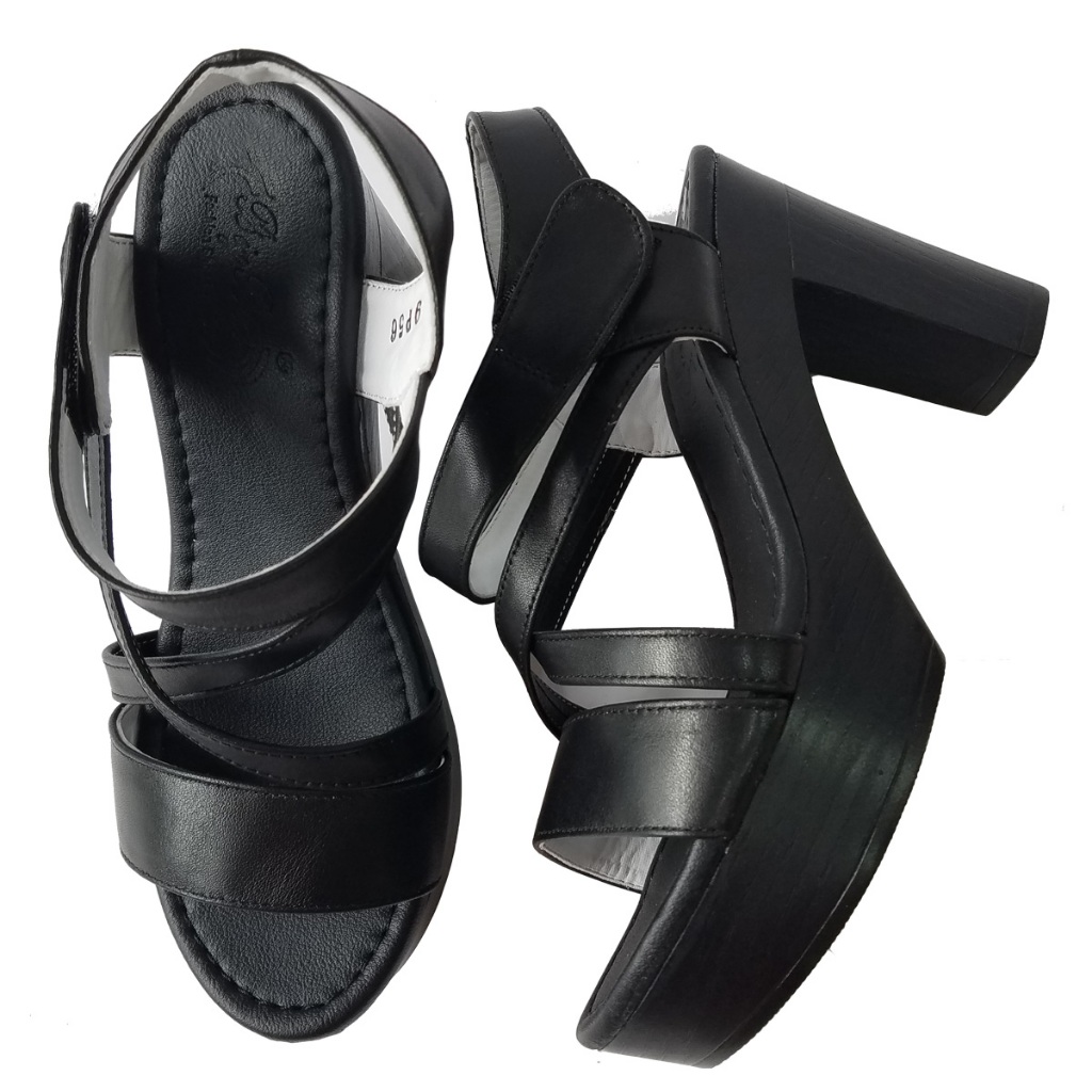 Giày sandal cao gót nữ da bò thật BIGGBEN cao 8 phân HKD1004