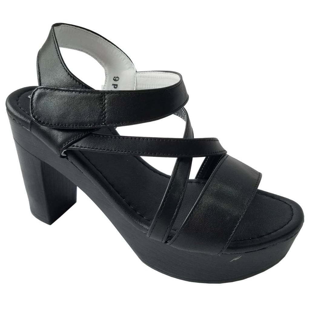 Giày sandal cao gót nữ da bò thật BIGGBEN cao 8 phân HKD1004