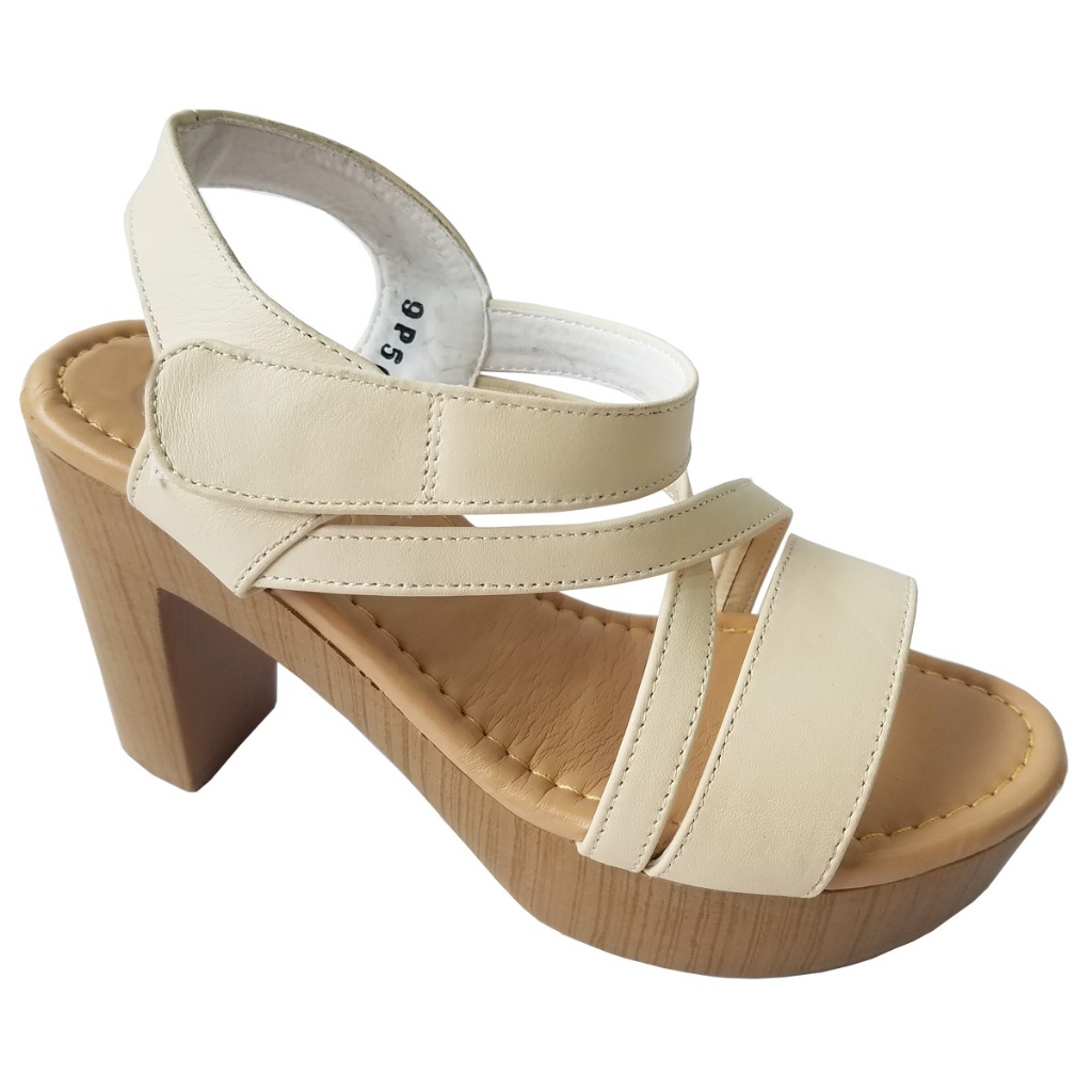 Giày sandal cao gót nữ da bò thật BIGGBEN cao 8 phân HKD1004
