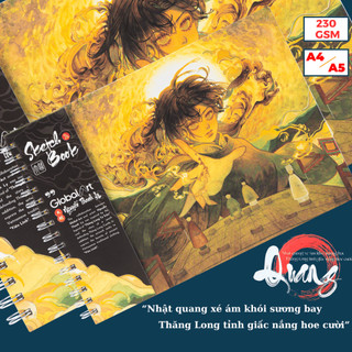 Sổ Vẽ Đa Chất Liệu Global Art 230GSM  Không Kỵ Tẩy Sổ Sketch 30 Tờ Ăn Chì,  Sổ Vẽ Màu Nước Mặt Vân Và Mặt Mịn