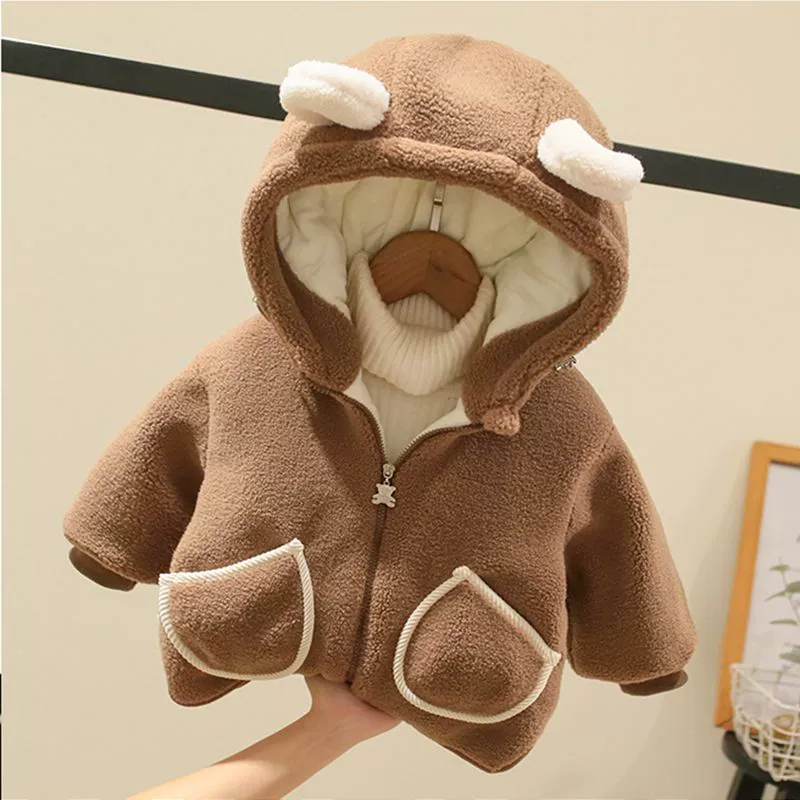 Áo khoác lông cừu cho bé trai bé gái, Áo khoác mùa đông cho bé trai bé gái WINTER NUGGAP
