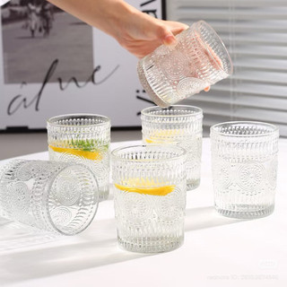 Ly thuỷ tinh/ Cốc thuỷ tinh hoạ tiết mặt trời dung tích 30l và 360ml chịu nhiệt tốt