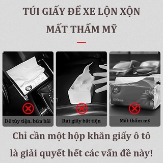Hộp khăn giấy da cho ô tô đa năng -  đa chức năng cho lưng ghế và tấm chắn nắng