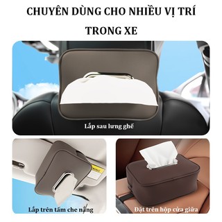 Hộp khăn giấy da cho ô tô đa năng -  đa chức năng cho lưng ghế và tấm chắn nắng