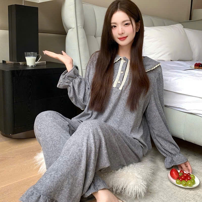 2026. [BỘ NGỦ GẤU XOÈ] Sét chất len lông thỏ phối ren viền bèo. Đủ size SMLXL 40kg- 70kg