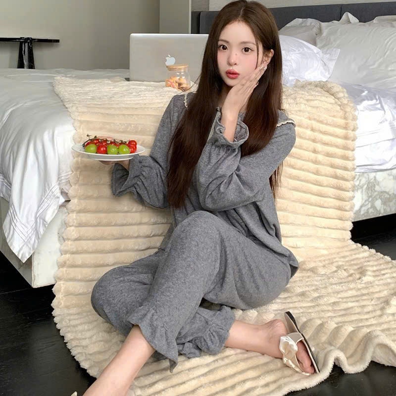 2026. [BỘ NGỦ GẤU XOÈ] Sét chất len lông thỏ phối ren viền bèo. Đủ size SMLXL 40kg- 70kg