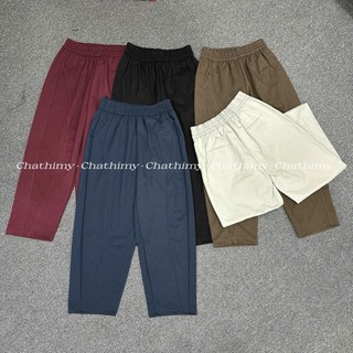 BIGSIZE 42-90kg, Quần baggy nữ Cạp Chun chất Kaki Nhật L1, Quần ống rộng thời trang Chathimy ( 3866 )