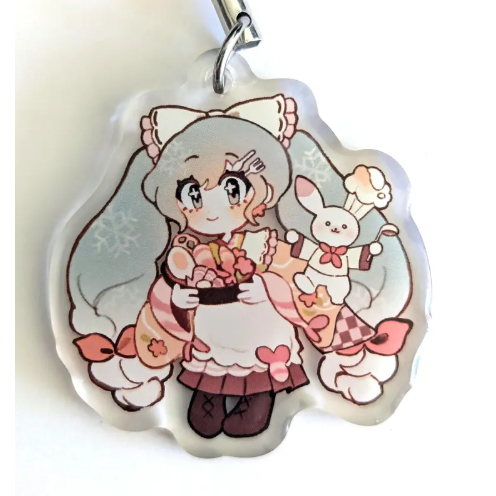 Móc khóa (Charm) Điện thoại Acrylic Hatsune Miku Vocaloid kiểu Chibi