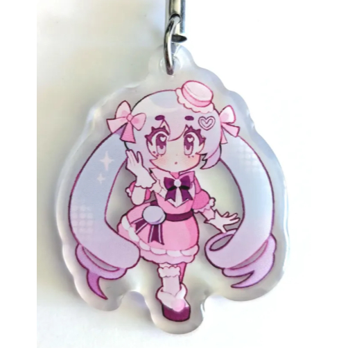 Móc khóa (Charm) Điện thoại Acrylic Hatsune Miku Vocaloid kiểu Chibi