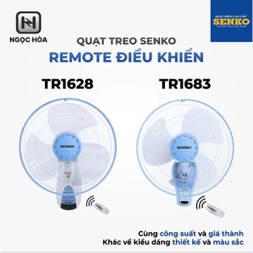 Quạt Treo Tường SENKO TR1628/ TR1683 có Remote và T1680/T1682 1 Dây không Remote - Hàng Chính Hãng
