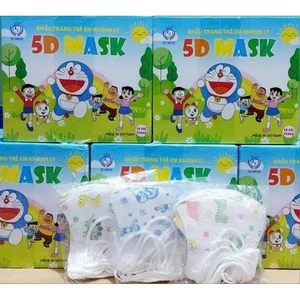 set 100 chiếc Khẩu trang 5d Kids cho bé từ 2 tới 8 tuổi 5D Mask khánh ly