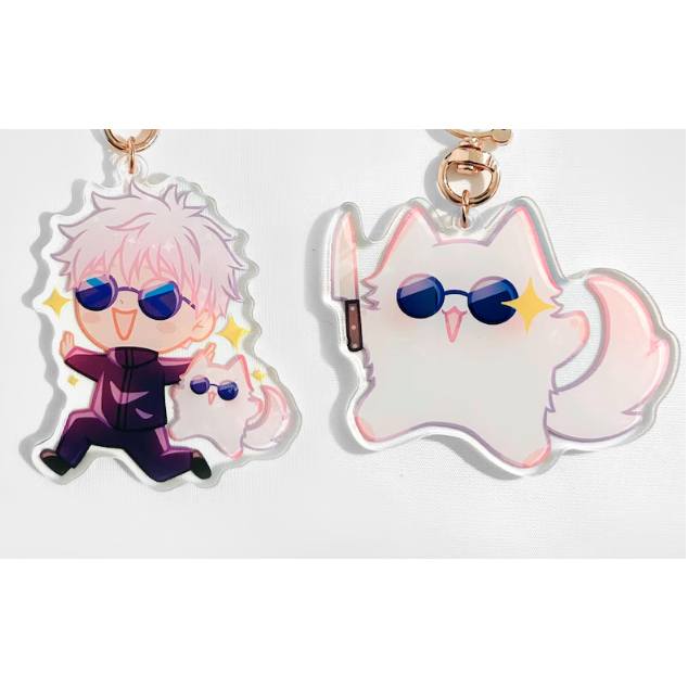 Móc khóa Acrylic Gojo Satoru phiên bản Mèo 2.5 inch