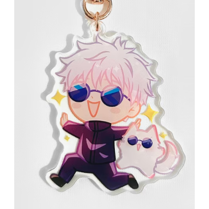 Móc khóa Acrylic Gojo Satoru phiên bản Mèo 2.5 inch