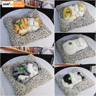 Gấu Bông Mèo Nằm Ngủ Trên Thảm Có Phát Tiếng Kêu Dễ Thương Làm Quà Tặng Cho Bé,Trẻ Em,Bạn Trai Gái Ngày Sinh Nhật