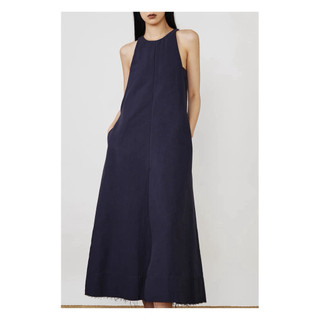 Sarah Dress /By Cor/ Đầm Linen cổ yếm xẻ trước