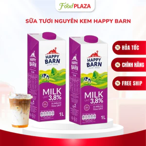 Sữa Tươi Nguyên Kem Happy Barn 3.8% 1L, Béo Ngậy, Không Đường, Giàu Dinh Dưỡng