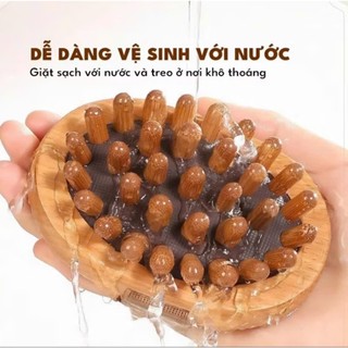 Bàn Chải Gỗ Massage Đầu Cổ Vai Gáy Giúp Lưu Thông Khí Huyết Giảm Đau Nhức Toàn Thân Tay Cầm Gỗ Tiện Lợi Chắc Chắn