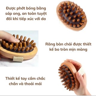 Bàn Chải Gỗ Massage Đầu Cổ Vai Gáy Giúp Lưu Thông Khí Huyết Giảm Đau Nhức Toàn Thân Tay Cầm Gỗ Tiện Lợi Chắc Chắn