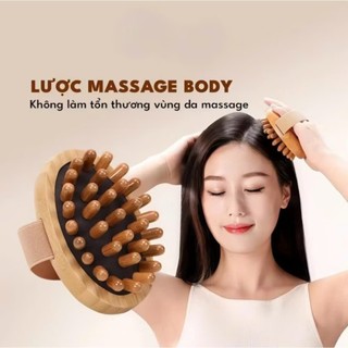 Bàn Chải Gỗ Massage Đầu Cổ Vai Gáy Giúp Lưu Thông Khí Huyết Giảm Đau Nhức Toàn Thân Tay Cầm Gỗ Tiện Lợi Chắc Chắn