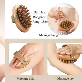 Bàn Chải Gỗ Massage Đầu Cổ Vai Gáy Giúp Lưu Thông Khí Huyết Giảm Đau Nhức Toàn Thân Tay Cầm Gỗ Tiện Lợi Chắc Chắn