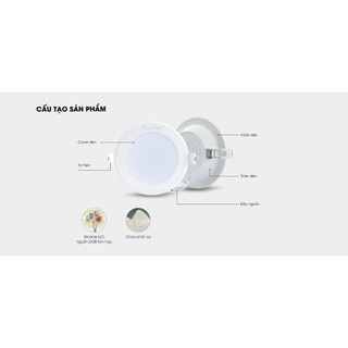 Đèn Led Downlight 90/7W Chính Hãng Rạng Đông, Đèn Âm Trần Mã AT06-V2 AT06-V2 Đế Nhựa - Senvangvn