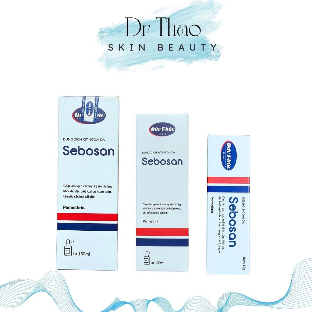 Dung dịch xịt- thoa ngoài da sạch KST Sebosan 100ml, 150ml, 15g ...