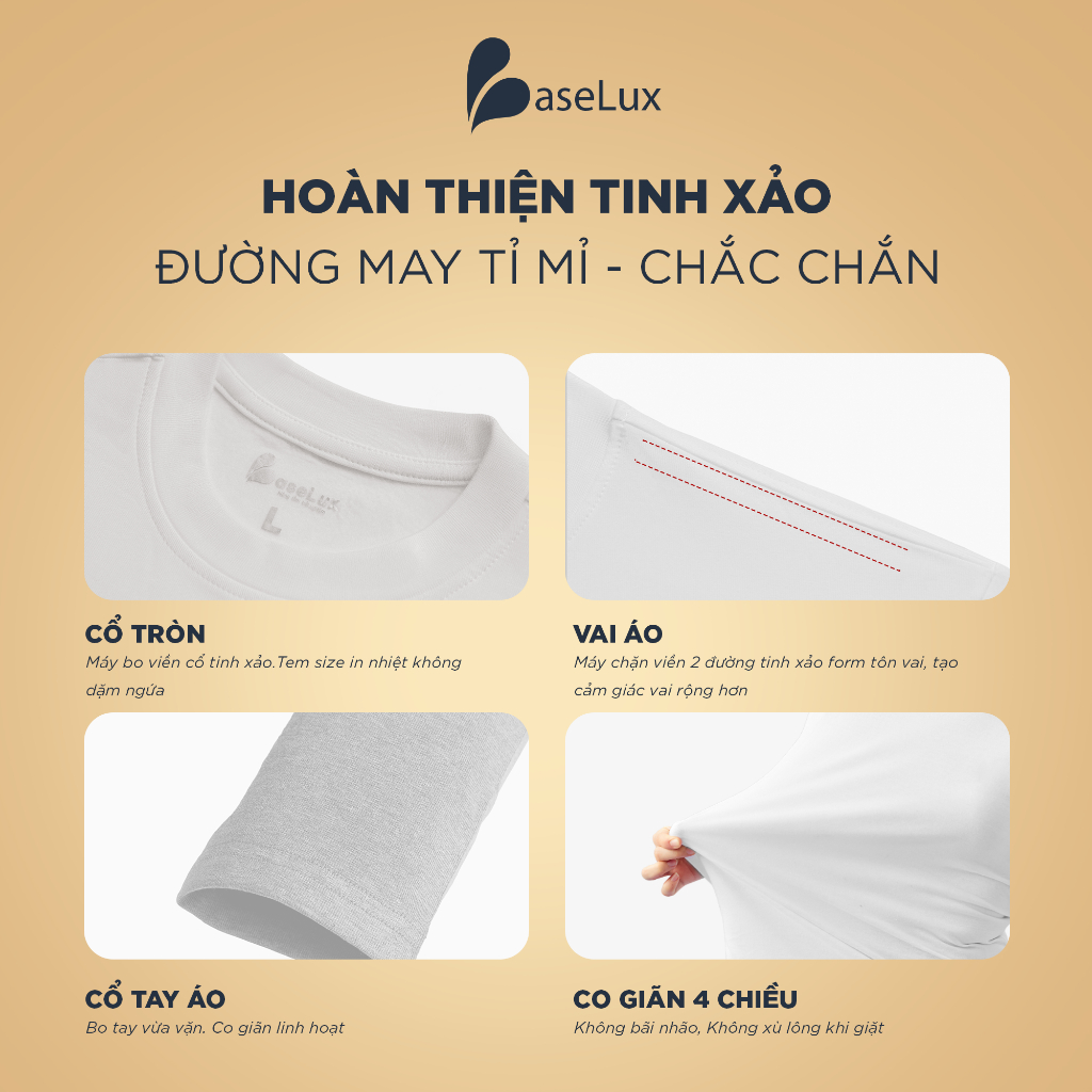 Áo thun tay dài Baselux áo giữ nhiệt công nghệ Heattech, Áo thun nam tay dài chất cotton mềm mịn, basic cao cấp