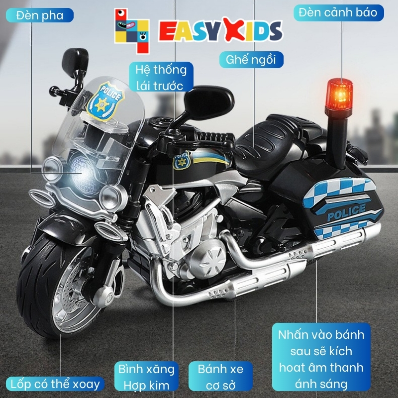 Mô Hình Xe Moto Hợp Kim Có Âm Thanh Ánh Sáng Tỷ Lệ 1:12